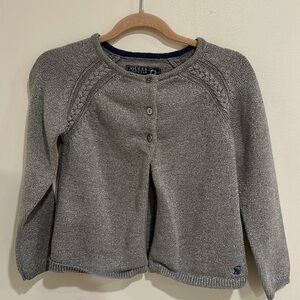 Joules sparkly grey cardigan girls size 5-6